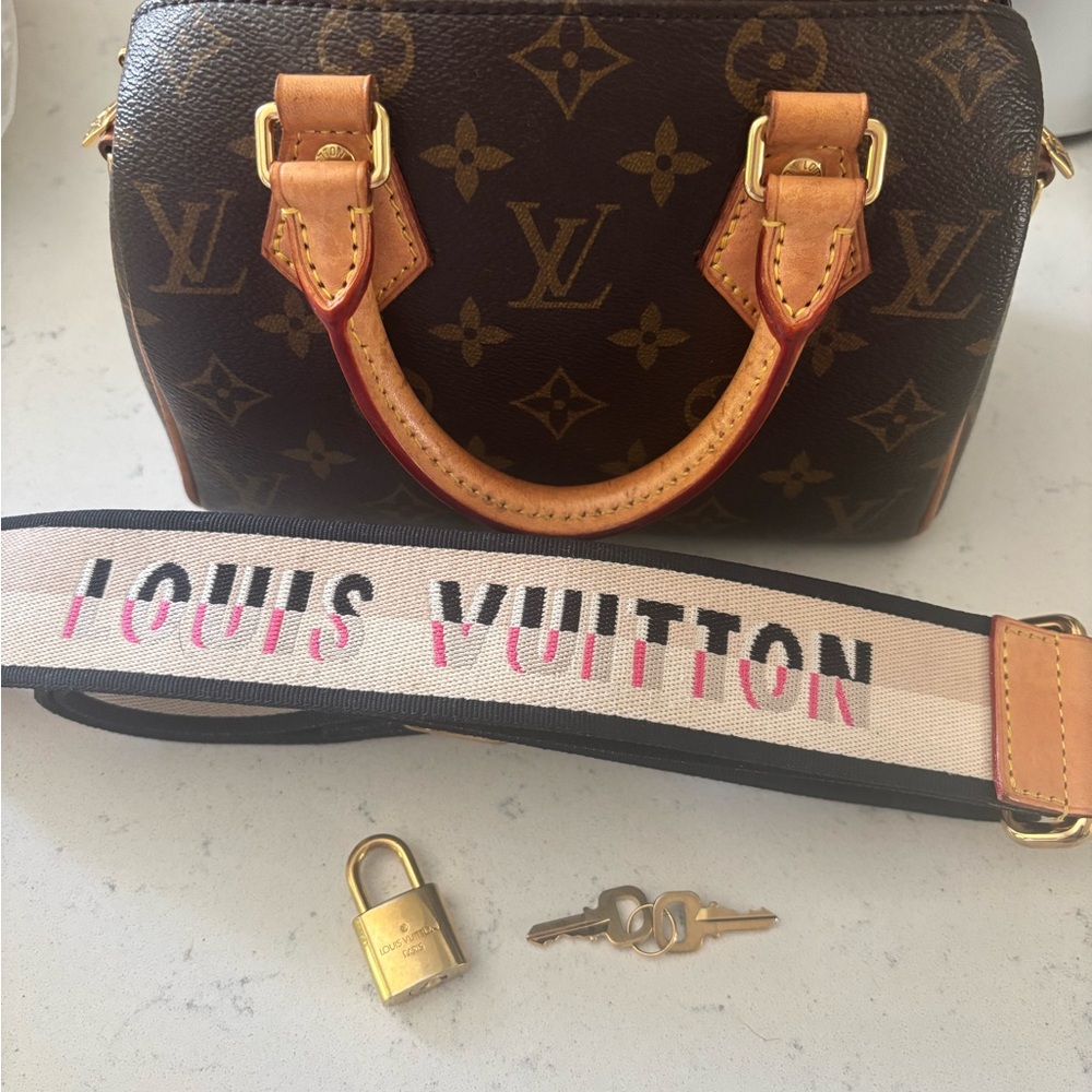 Louis Vuitton Monogram Satchel with Tan Accents